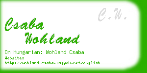 csaba wohland business card